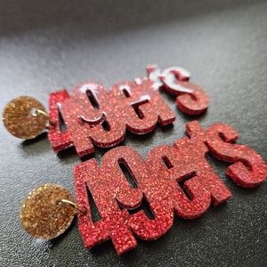 SF 49ers Vertical Dangle Earrings